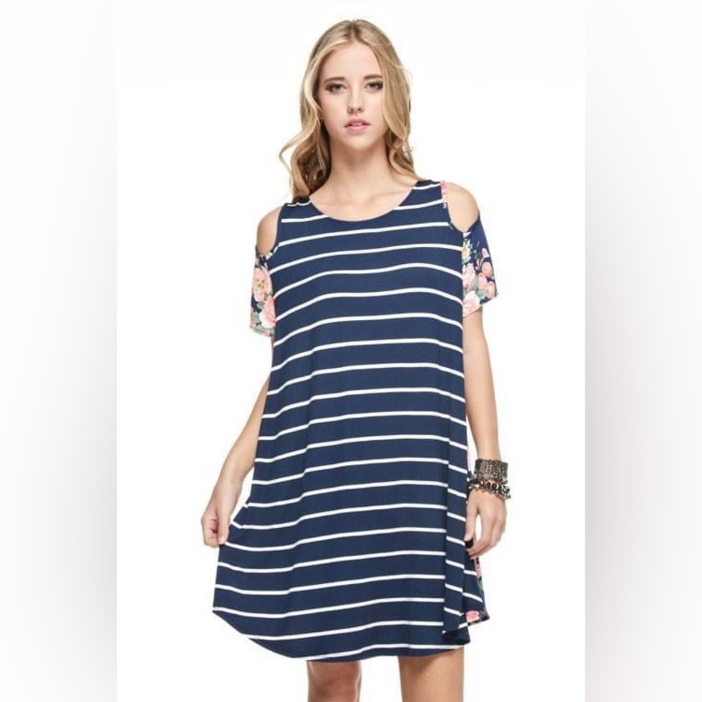 Boho striped and floral dress so cute and carefree